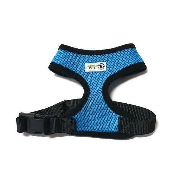 V631-MDPHARMESXLLBL-185953-00 Pet Harness Soft Air Mesh Padded Adjustable X-Large Light - Moondidley PetsBlue - Image 1