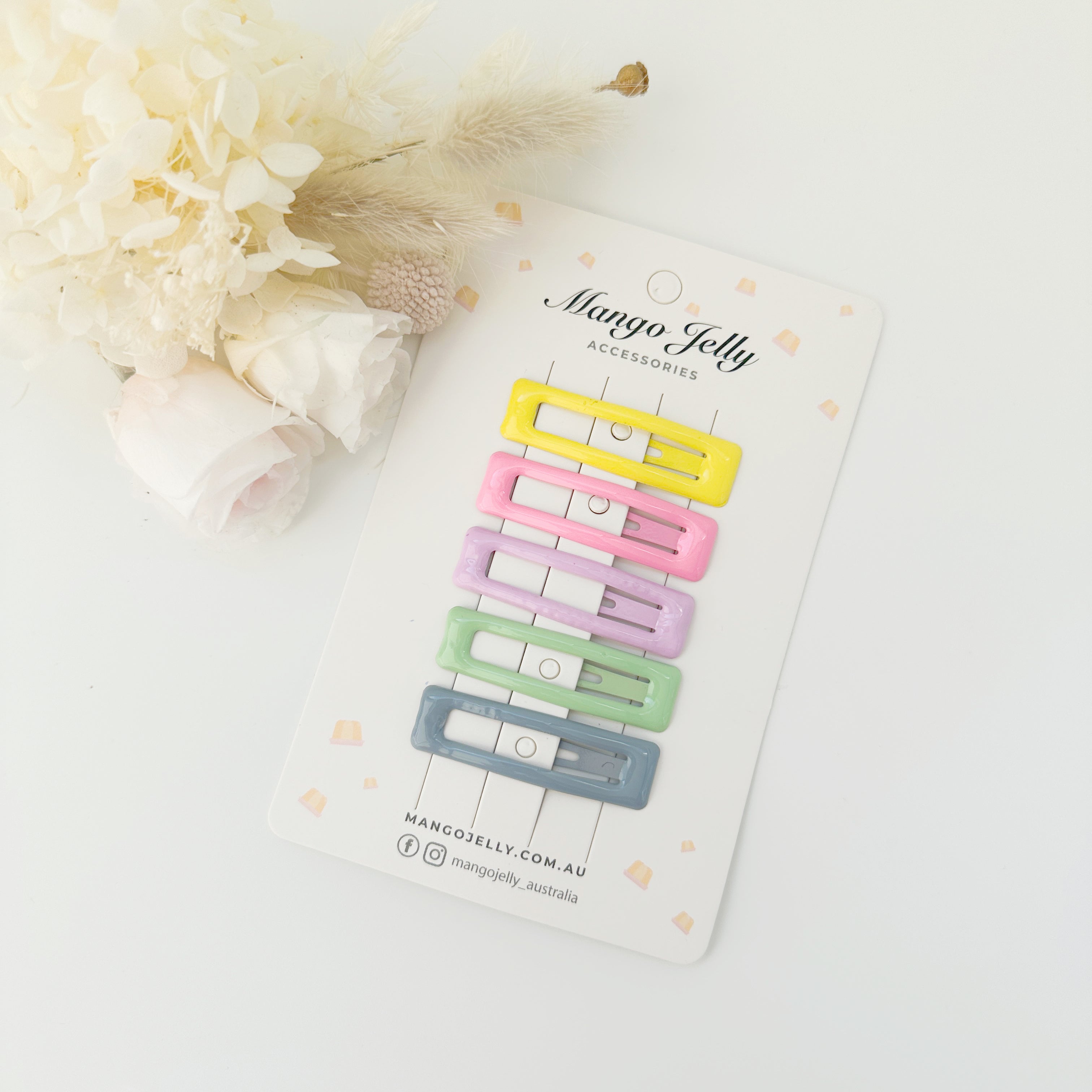 V659-HC-BUTTERCREAM-CANDY-BAR-1-M-160840-00 MANGO JELLY Butter Cream Hair Clips Collection - Candy Bar clips - One Pack - Image 1