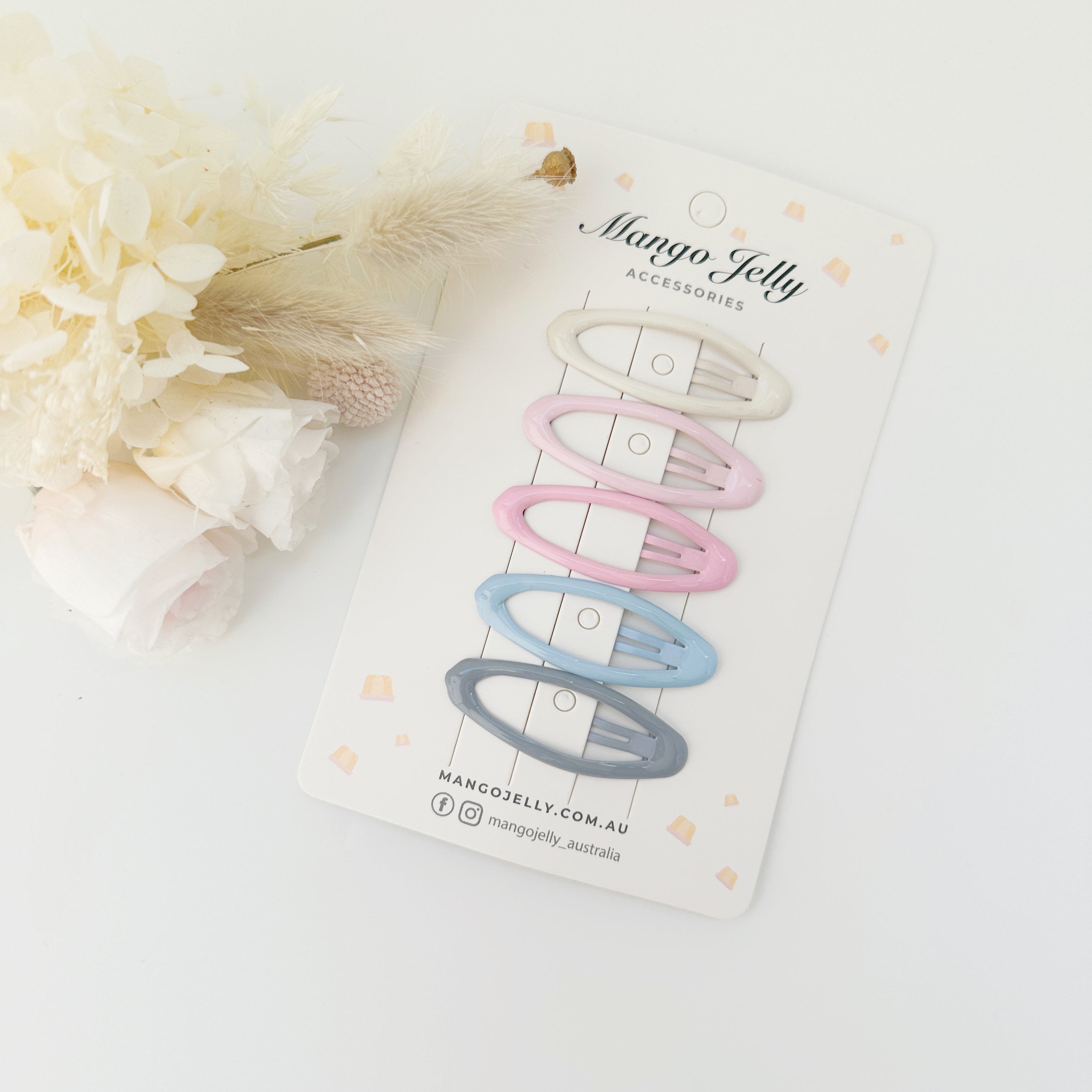 V659-HC-BUTTERCREAM-ICECREAM-OVAL-1-M-160810-00 MANGO JELLY Butter Cream Hair Clips Collection - Ice cream Oval - One Pack - Image 1