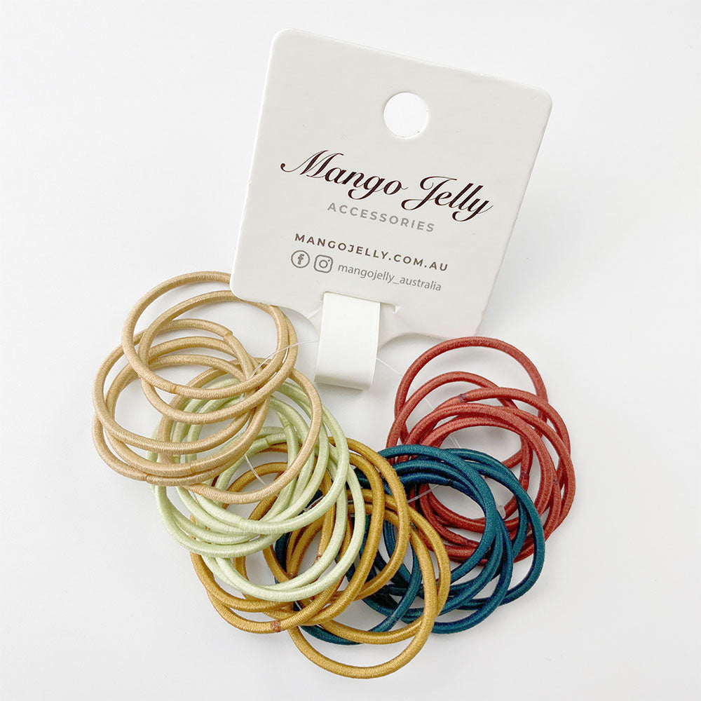V659-HT-3CM-30P-CLASSIC-FOREST-2-M-161033-00 MANGO JELLY Kids Hair Ties (3cm) - Classic Forest -Twin Pack - Image 1