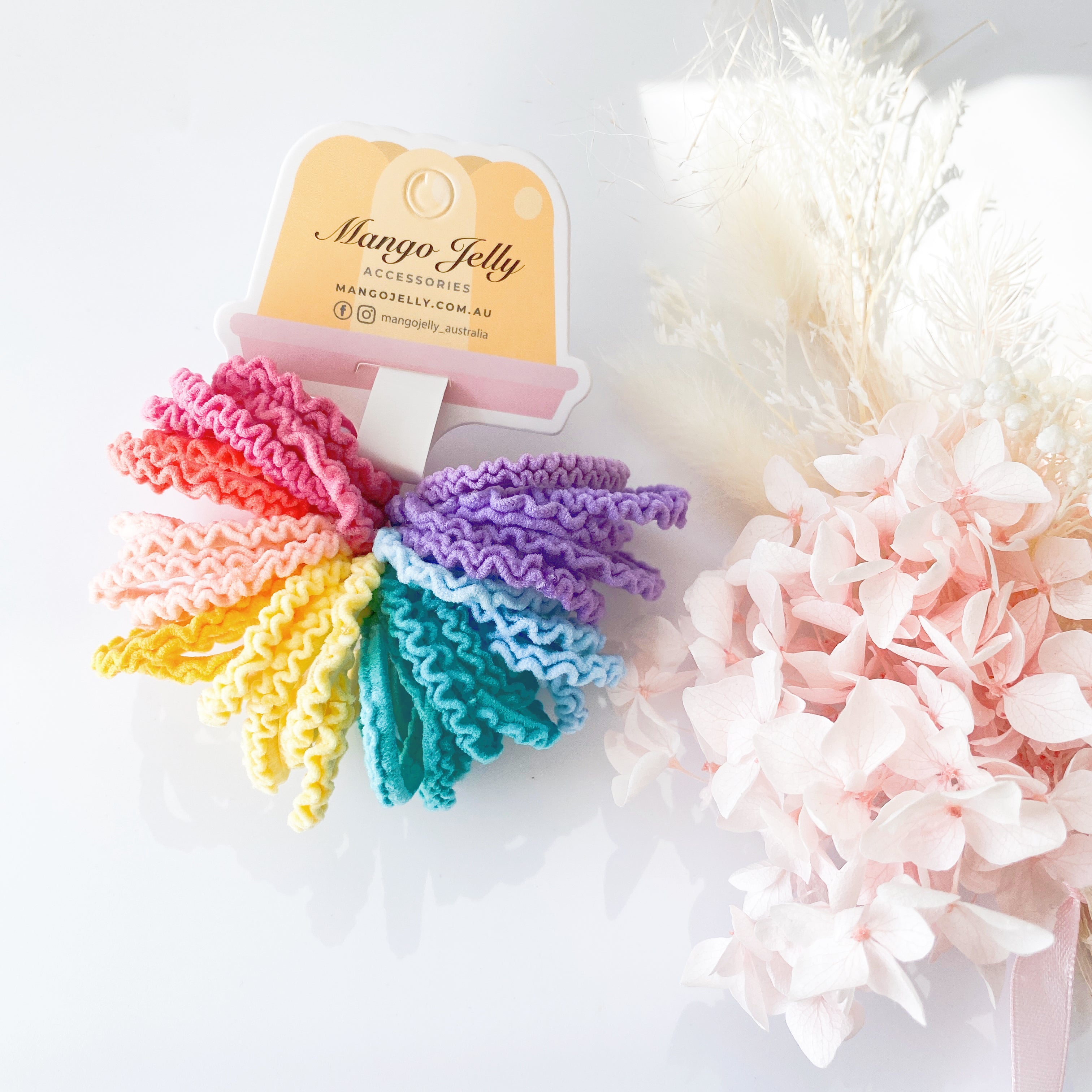 V659-HT-3CM-30P-LACE-CANDY-3-M-160972-00 MANGO JELLY Kids Hair Ties (3cm) - Lace Candy - Three Pack - Image 1