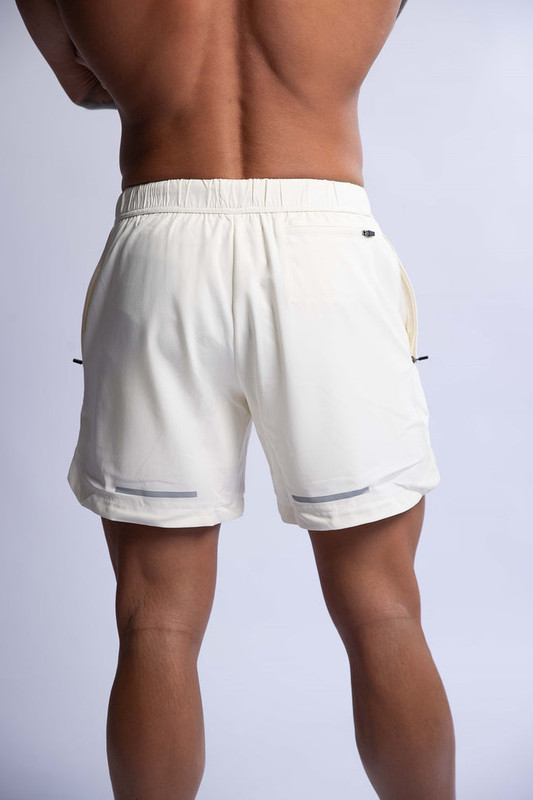 V697-MENS-PRO-TECH-PERFORMANCE-SHORTS-CREAM-MEDIUM-218074-02 HARD HITTERS MEN'S PRO-TECH PERFORMANCE SHORTS CREAM MEDIUM - Image 1