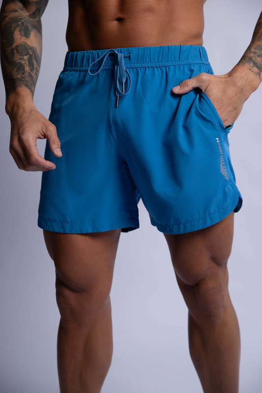 V697-MENS-PRO-TECH-PERFORMANCE-SHORTS-MYKONOS-BLUE-SMALL-218071-00 HARD HITTERS MEN'S PRO-TECH PERFORMANCE SHORTS MYKONOS BLUE SMALL - Image 1