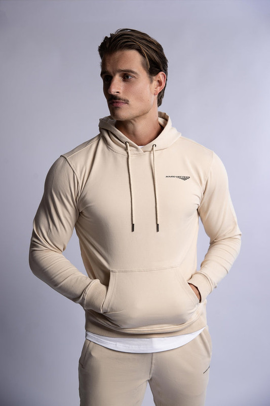 V697-SLIM-FIT-TERRY-HOODIE-BEIGE-X-LARGE-218136-00 HARD HITTERS SLIM FIT TERRY HOODIE BEIGE X-LARGE - Image 1