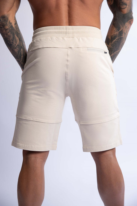 V697-SLIM-FIT-TERRY-SHORTS-BEIGE-LARGE-218101-00 HARD HITTERS SLIM FIT TERRY SHORTS BEIGE LARGE - Image 1