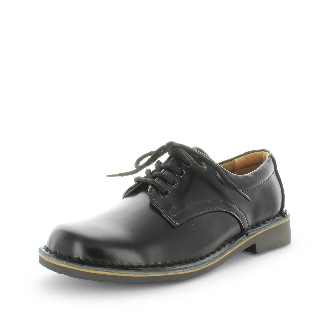 V717-9333333074181-192154-00 WILDE SCHOOL Girl's JEZRA-Snr School Black Off Shine Shoe 12US - Image 1