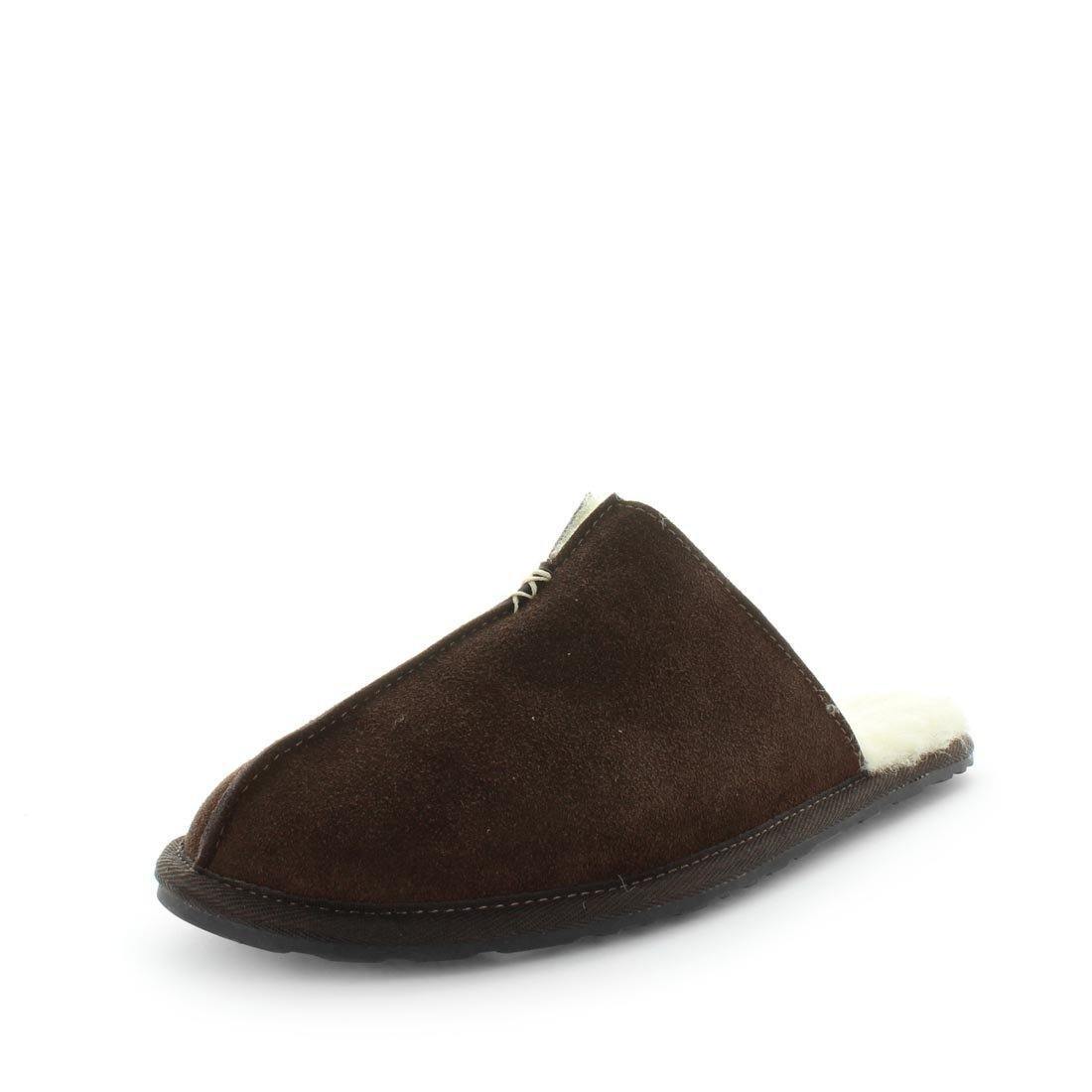 V717-JBCUFFS-CHOCOLATE-10-188769-00 JUST BEE Men's CUFFS Slippers Chocolate 10UK - Image 1