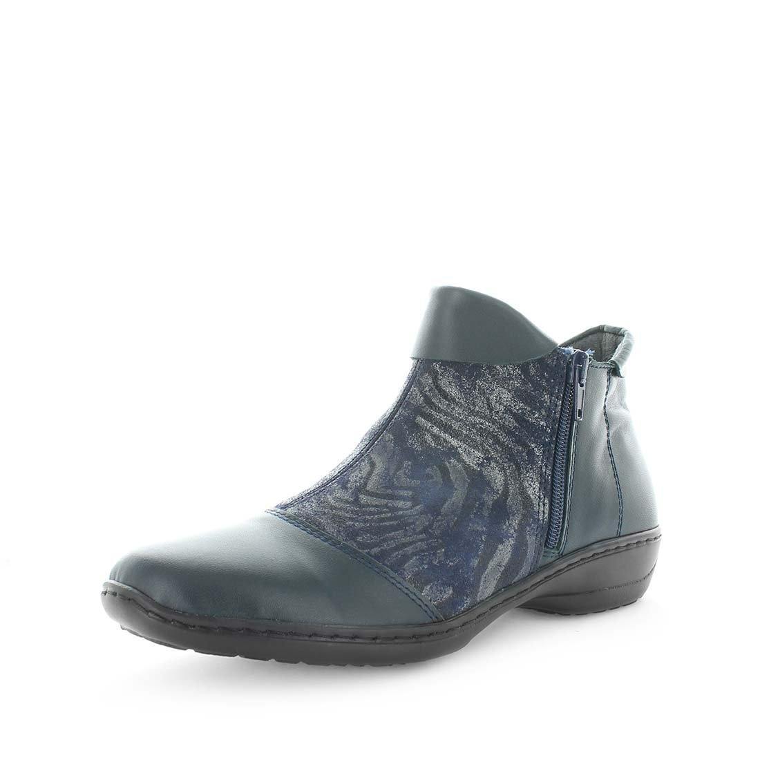 V717-KFKLAP-NAVYZEBRA-39-193349-00 KIARFLEX Women's KLAP Boots Navy Zebra Shoe 39EU - Image 1