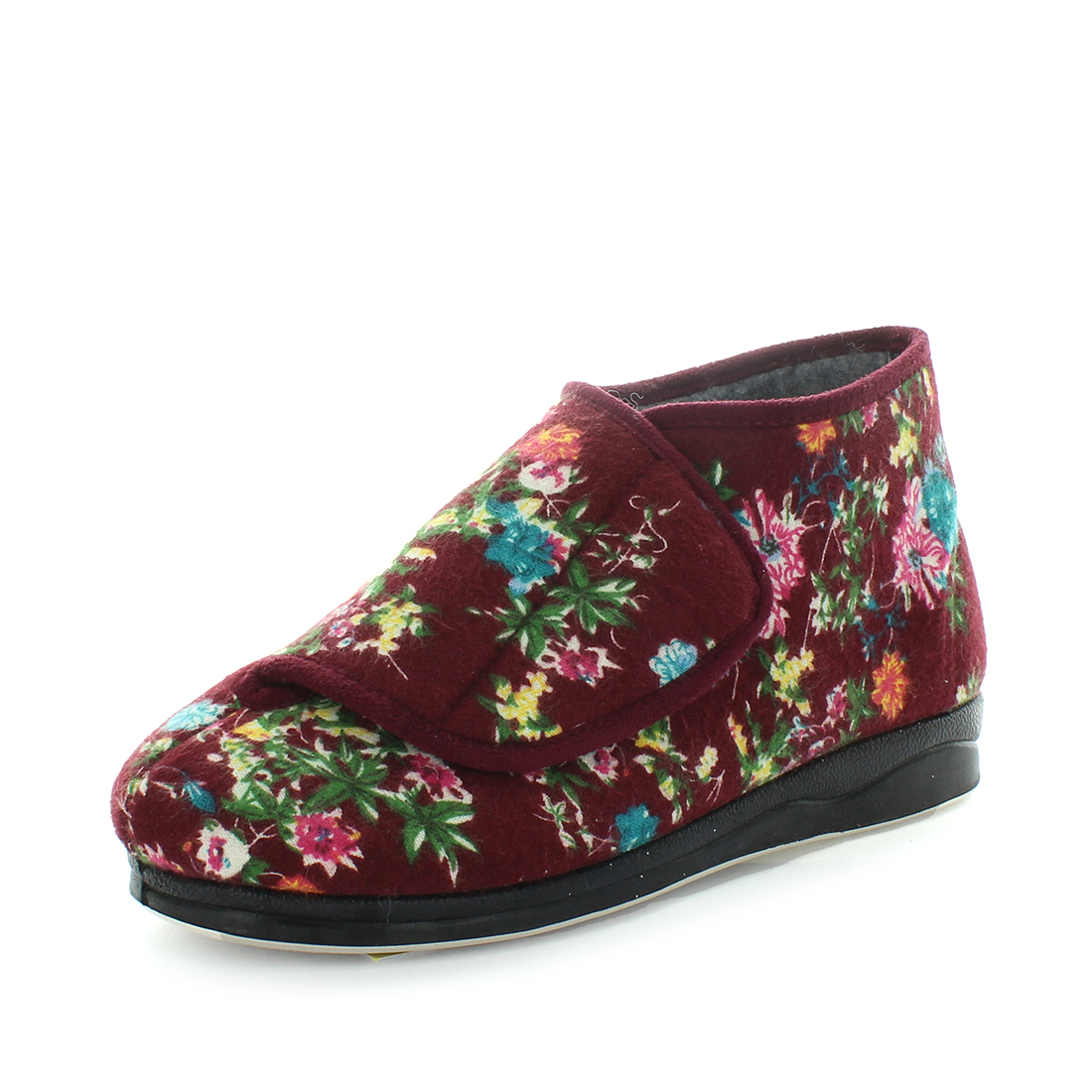 V717-PEFRAN-BURGUNDYFLORAL-5-186421-00 Panda PEFRAN Slippers Uggs Burgundy Floral Shoe 5 - Image 1