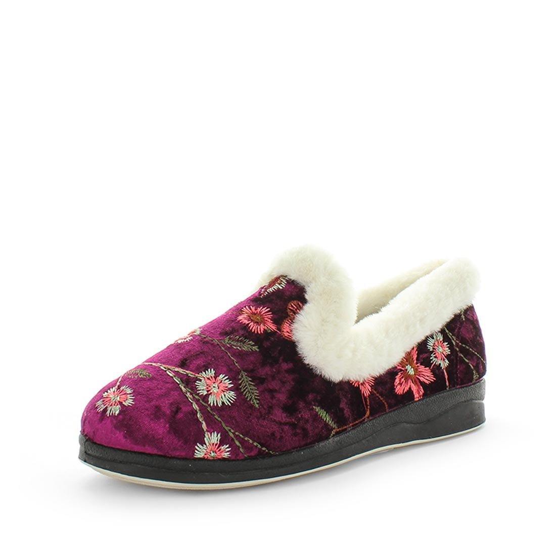 V717-PEMILLE-BURGEMBROIDERY-7-187484-00 Panda PEMILLE Slippers Uggs Burgundy Embroidery Shoe 7 - Image 1
