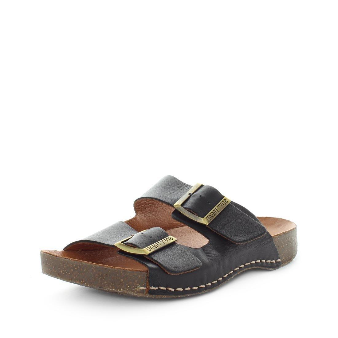 V717-STBRODIE-BLACKLEATHER-41-194018-00 SOFT TREAD ALLINO Women's BRODIE Sandals Black Leather Shoe 41EU - Image 1