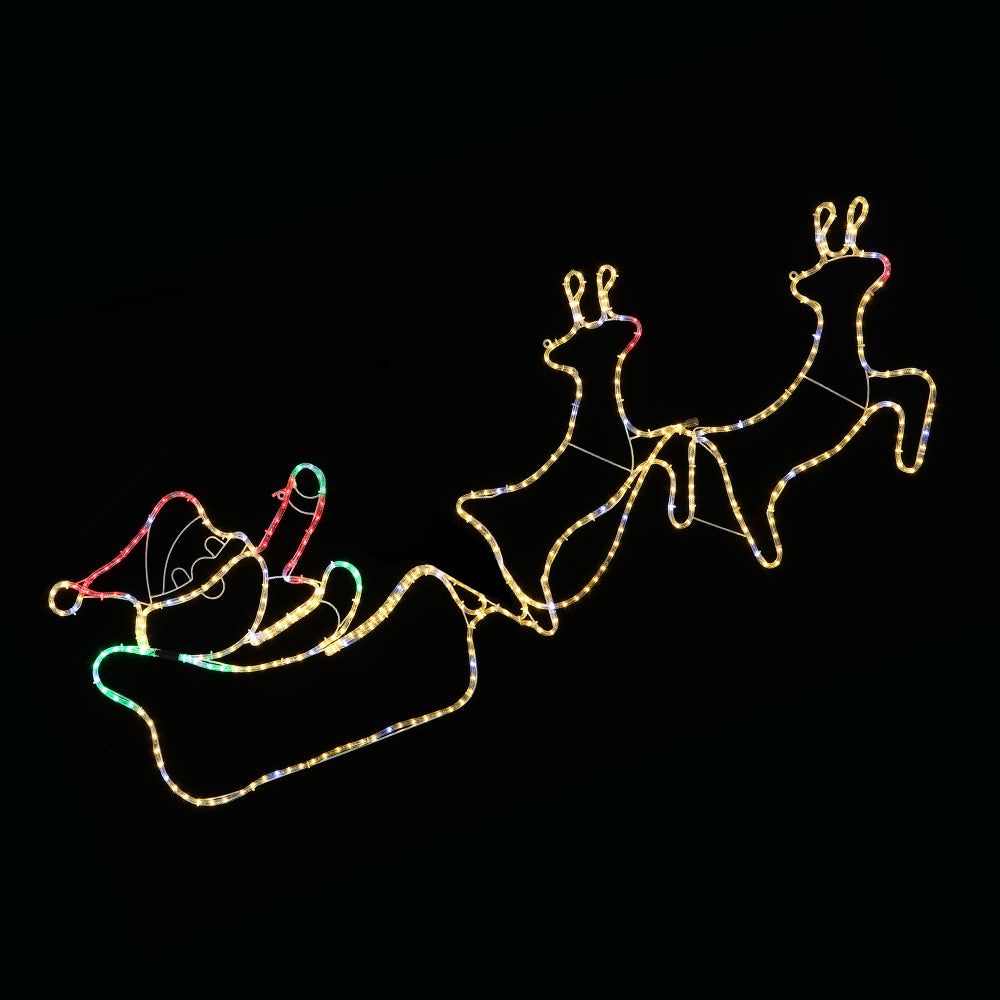 V720-XL0000069-200288-00 LED Ropelight Double Reindeer Sleigh Twinkle Lights - Image 1