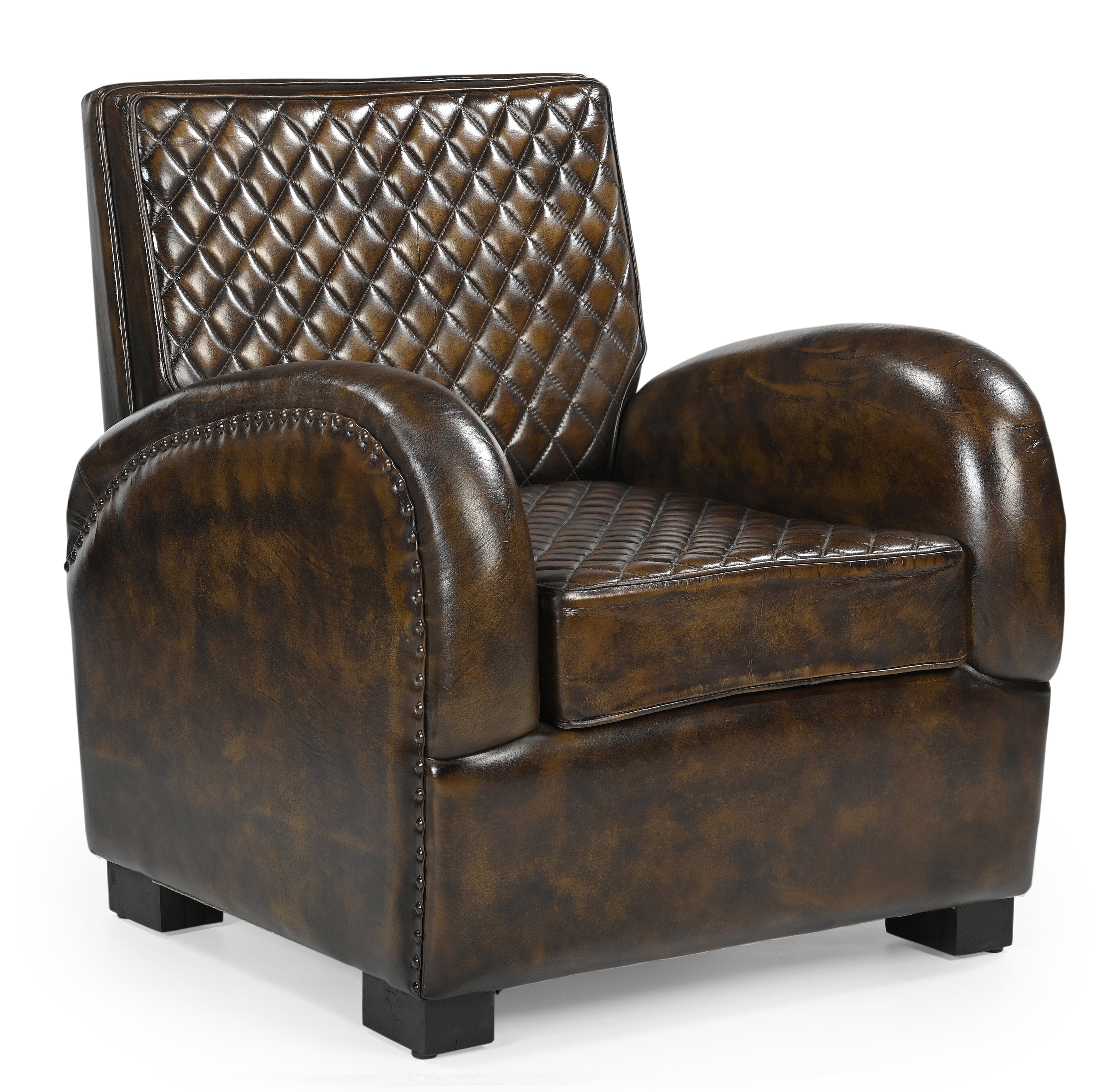 V742-SM11-212298-00 ARMSTRONG HAND MADE LEATHER ARM CHAIR - Image 1