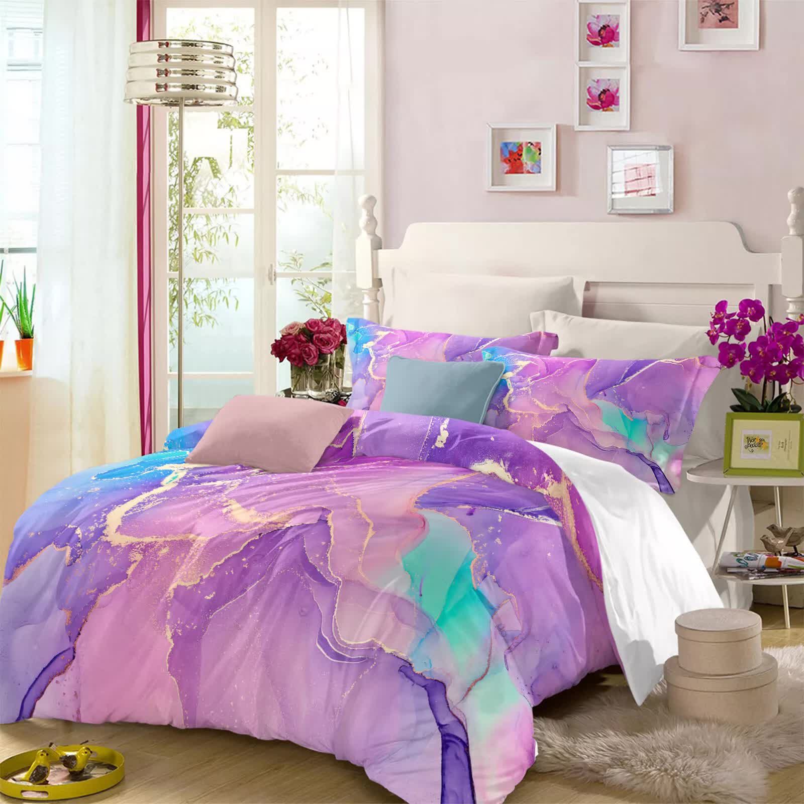 V745-AQ043336K3-212780-00 Modern Stripes Duvet Cover Set - Wrinkle-Resistant Material-King - Image 1