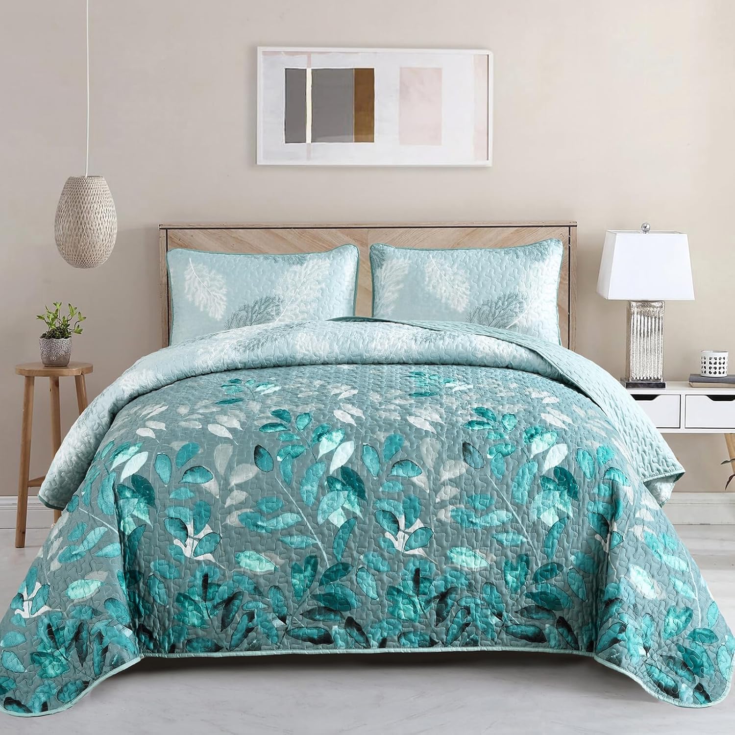 V745-MAC090452Q13U-190972-00 Crafted Quilted Bedspread and Pillowcases Set: A Testament to Elegance - Queen size - Image 1