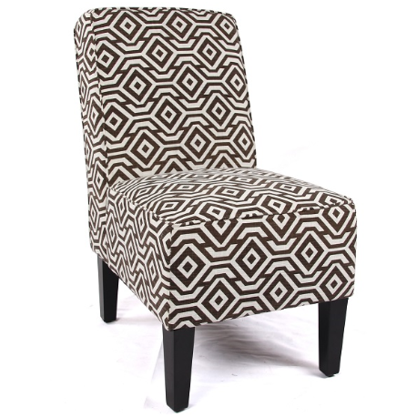 V755-SCAC-9201-191795-00 Cafe Lounge Couch Ramie Cotton Fabric Accent Dining Relax Chair Pub Seating Brown New - Image 1