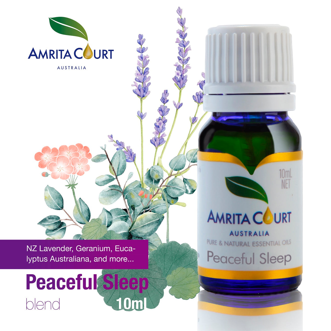 V760-A-3-195304-00 Amrita Court Pure and Essential Oils Peaceful Sleep 10ml - Image 1