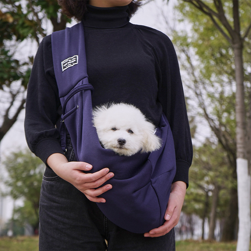 V888-25038-202504141446-00 Dark Blue Pet Carrier Sling Bag for Small Dogs and Cats - Up to 15kg - Image 1