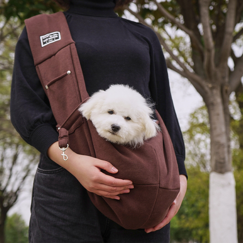 V888-25040-202504141446-00 Brown Pet Carrier Sling Bag for Small Dogs and Cats - Up to 15kg - Image 1