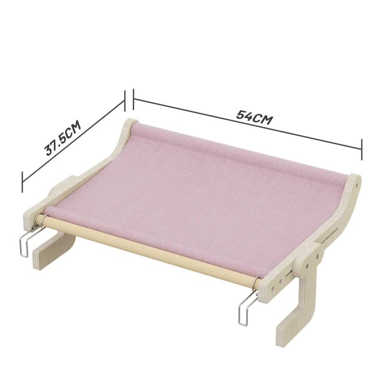 V888-ELOSUNG10159-203193-00 Wall-Mounted Cat Hammock Bed- Wooden Frame, Comfortable and Space-Saving Design for Pets - Image 1