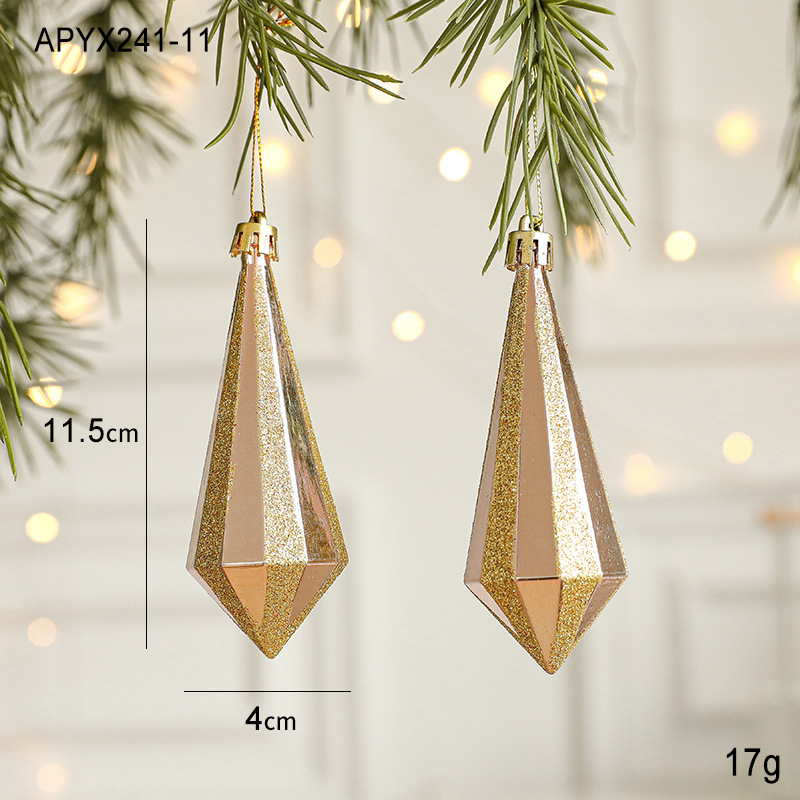 V888-ELOSUNG10501-204670-00 Set of 10 Christmas Ornaments -Gold & Rose Gold Holiday Tree Decorations - Image 1