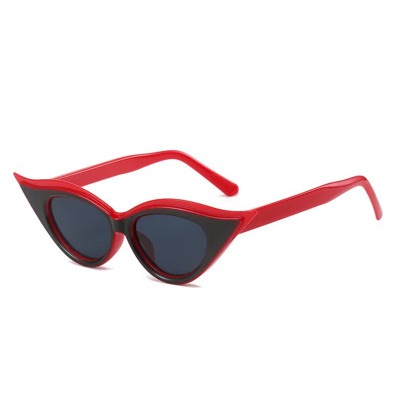V888-ELOSUNG10714-205743-00 Retro Cat-Eye Sunglasses - Stylish Red Vintage Frames for Women - Image 1