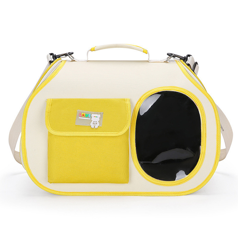 V888-ELOSUNG10822-205986-00 Yellow Colors Pet Carrier Backpack, Breathable Cat Carrier Backpack with Transparent Window, Airline Approved Dog Backpack Carrier for Small Dogs and Cats, Travel Hiking Camping - Image 1