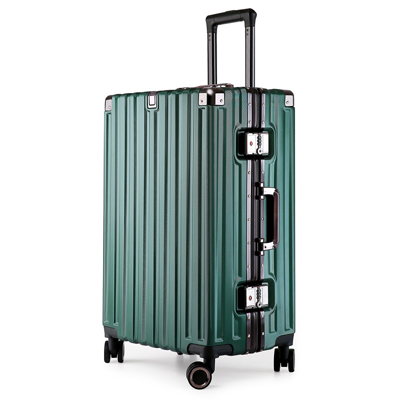 V888-ELOSUNG11002-206393-00 Aluminum Alloy Hard-Shell Suitcase with TSA Lock -20" Spinner Luggage in Green - Image 1