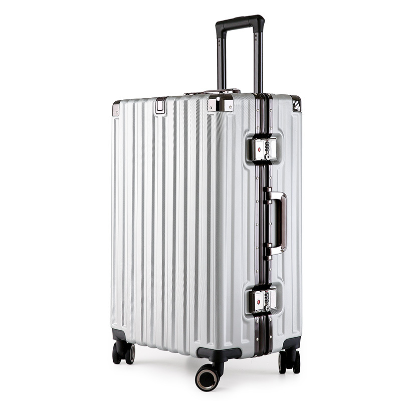 V888-ELOSUNG11004-206395-00 Aluminum Alloy Hard-Shell Suitcase with TSA Lock -20" Spinner Luggage in Silver - Image 1