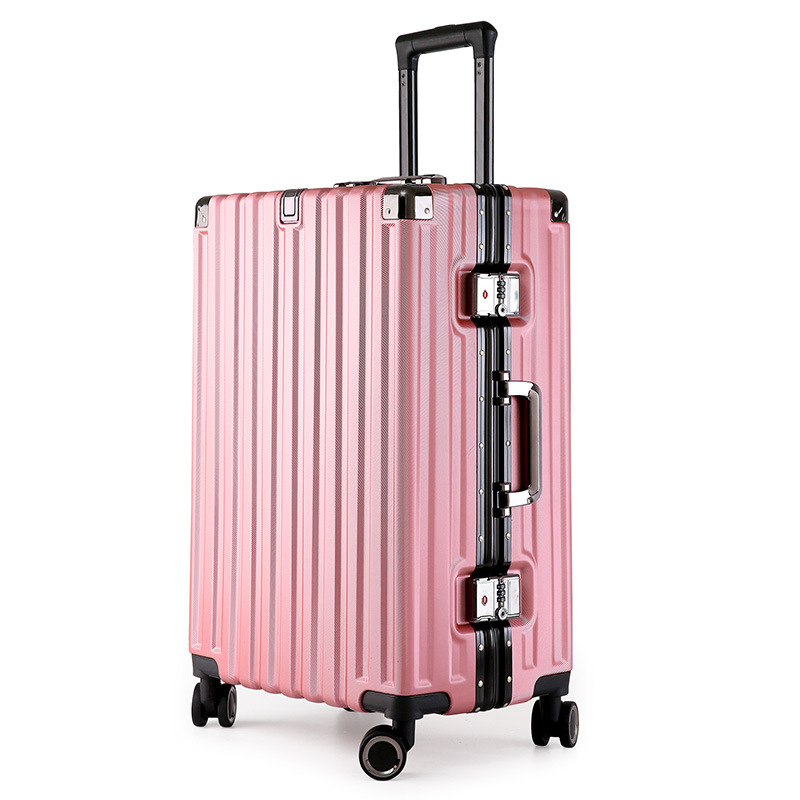 V888-ELOSUNG11011-206402-00 Aluminum Alloy Hard-Shell Suitcase with TSA Lock -22" Spinner Luggage in Pink - Image 1