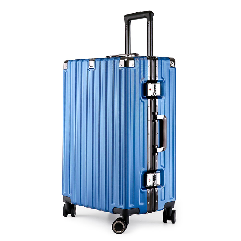 V888-ELOSUNG11012-206403-00 Aluminum Alloy Hard-Shell Suitcase with TSA Lock -22" Spinner Luggage in Blue - Image 1