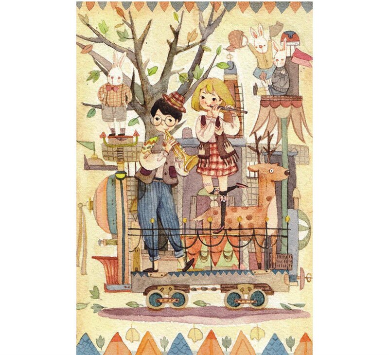 V888-ELOSUNG11173-206977-00 150-Piece Miniature Art Puzzle in Tube - Collectible Portable Puzzle for Art Lovers 10*15cm - Image 1