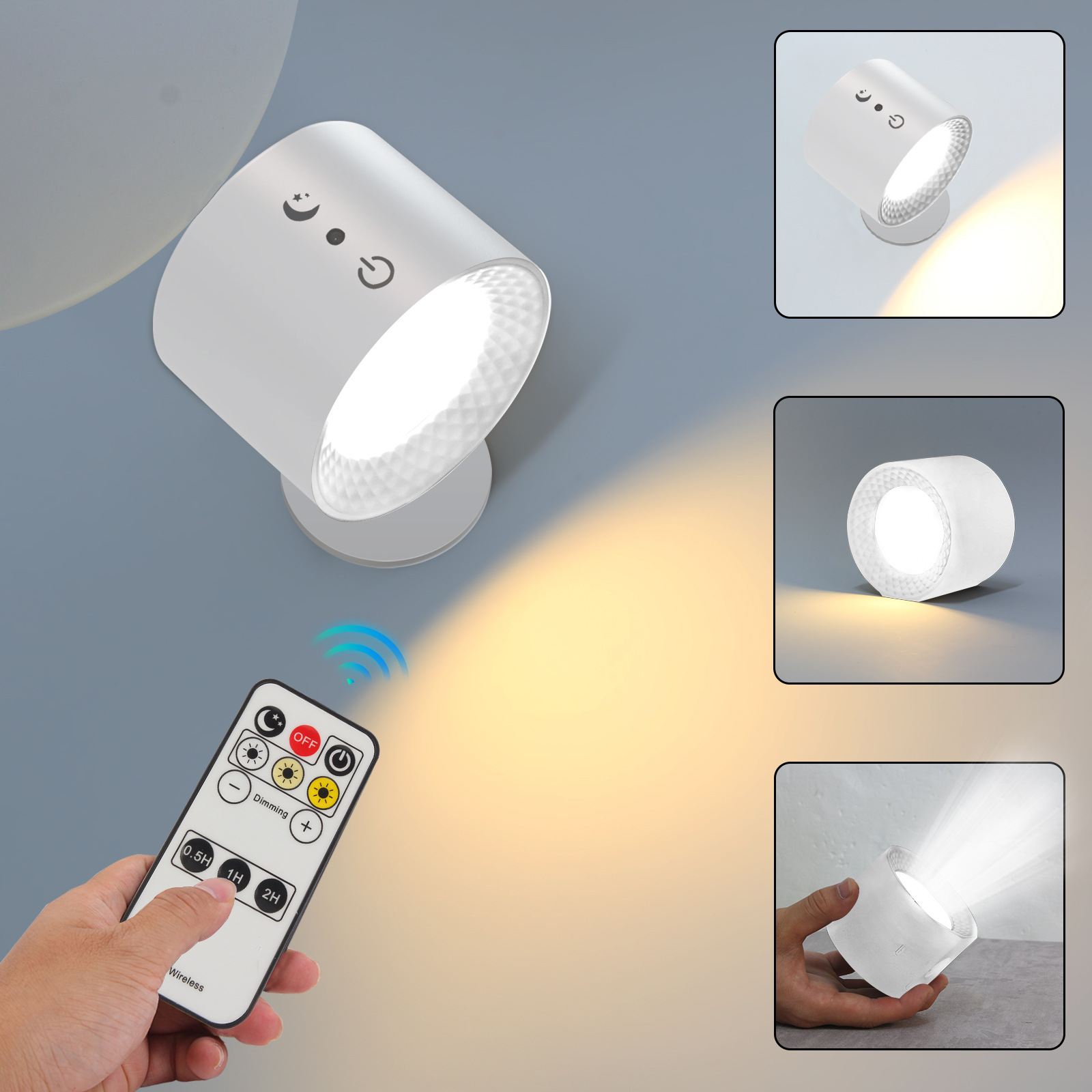 V888-ELOSUNG11184-208613-00 Touch-Control LED Night Light with 3 Brightness Levels & 3 Color Temperatures - Adjustable Stepless Dimming for Home & Office - Image 1