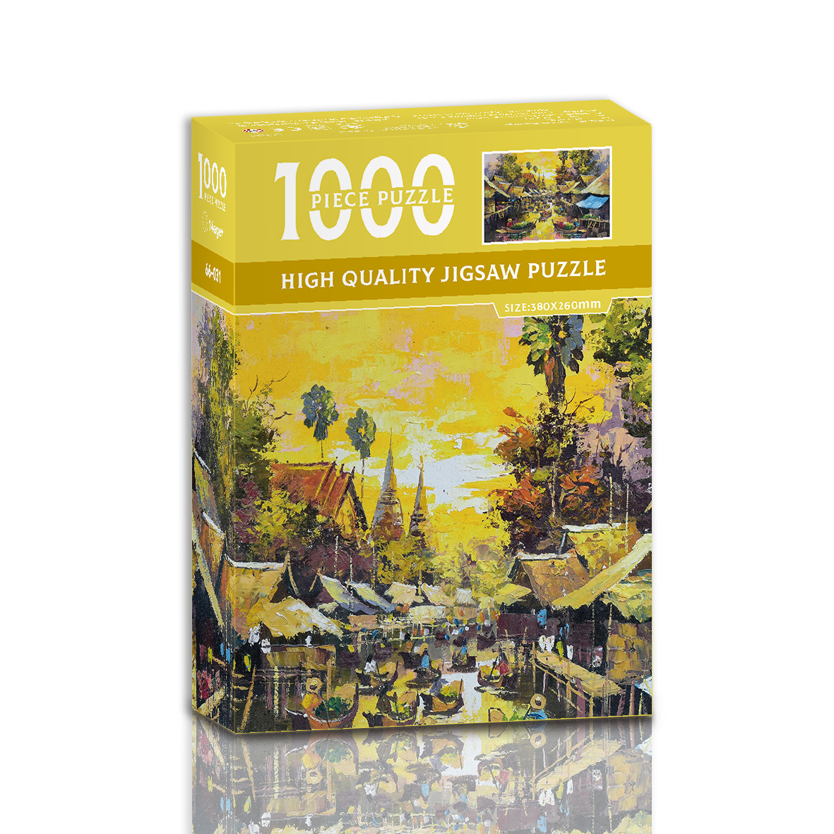 V888-ELOSUNG11193-208621-00 1000-Piece High-Quality Jigsaw Puzzle - Spruce forest river - Image 1
