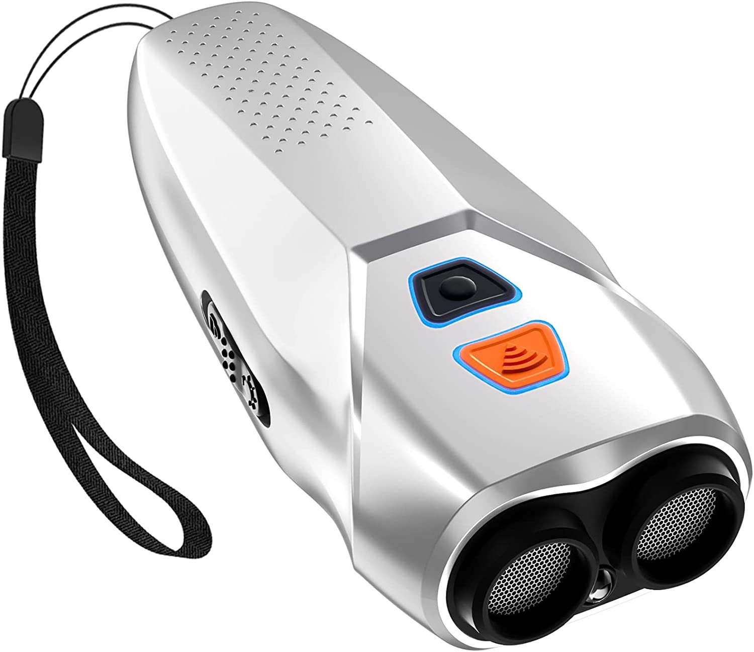 V888-ELOSUNG11267-208891-00 Silver Handheld Ultrasonic Dog Trainer with Dual Mode | Training & Deterrent Device with LED Light - Image 1
