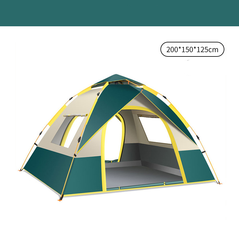 V888-ELOSUNG11295-208904-00 Dark Green 2 Person Lightweight Camping Tent (200*150*125cm) | UV Protection Silver Coated, Dual Doors & Windows - Image 1