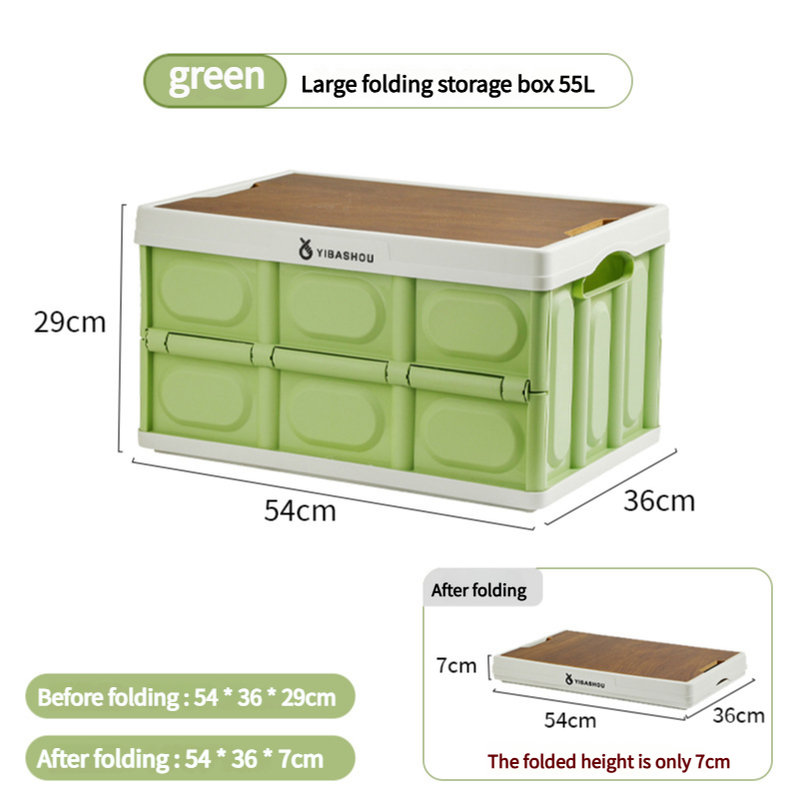 V888-ELOSUNG11300-209174-00 54*36*29 cm Collapsible Green Outdoor Storage Box | Large Capacity, Foldable to 7cm, Durable Design - Image 1