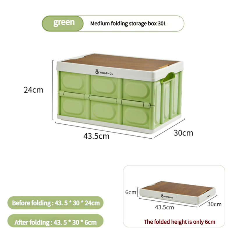 V888-ELOSUNG11301-209175-00 43.5*30*24 cm Collapsible Green Outdoor Storage Box | Large Capacity, Foldable to 6cm, Durable Design - Image 1