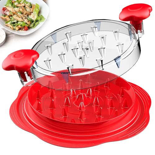 V888-ELOSUNG11446-209796-00 2pcs Red New Chicken Shredder - Effortless Chicken Breast Shredding Tool for Meal Prep and Baby Food - Image 1