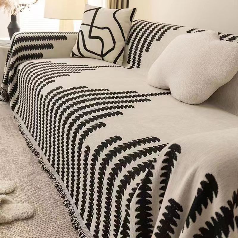 V888-ELOSUNG1151-202355-00 One -piece full -cover line sofa towel 180*260cm - Image 1