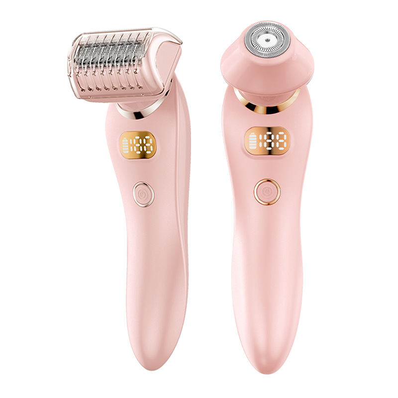 V888-ELOSUNG11601-209538-00 U34 Pink 2-in-1 Electric Razor for Women - Multifunctional Rechargeable Hair Removal Shaver - Image 1