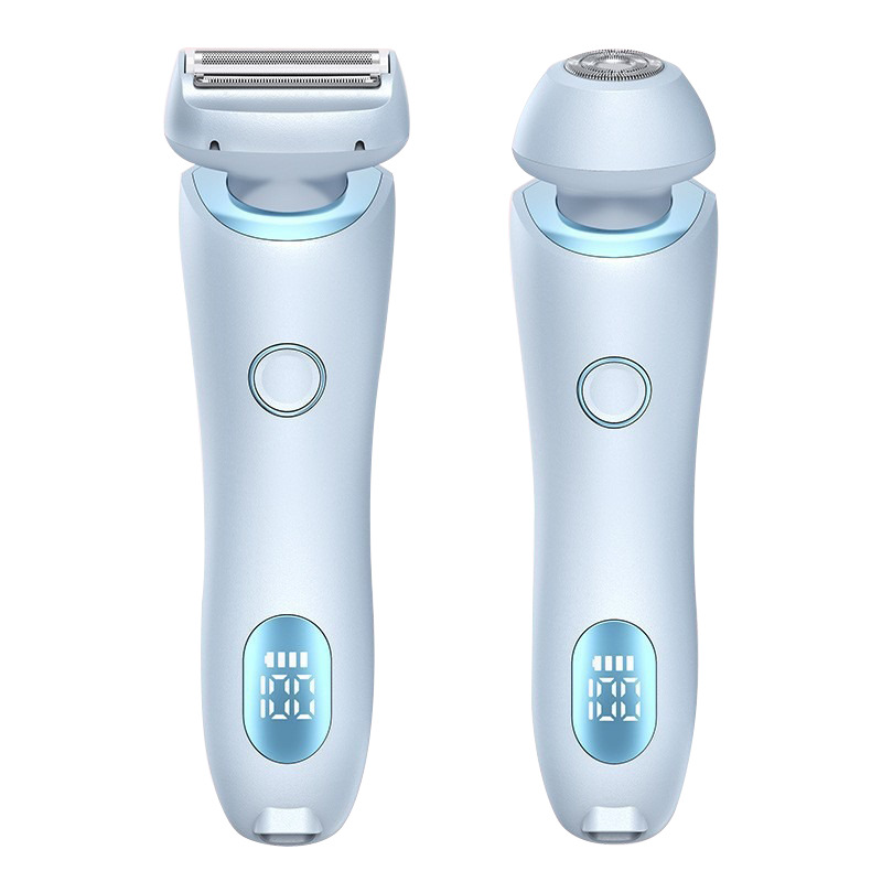 V888-ELOSUNG11604-209541-00 Blue 2-in-1 Electric Razor for Women - Multifunctional Rechargeable Hair Removal Shaver - Image 1