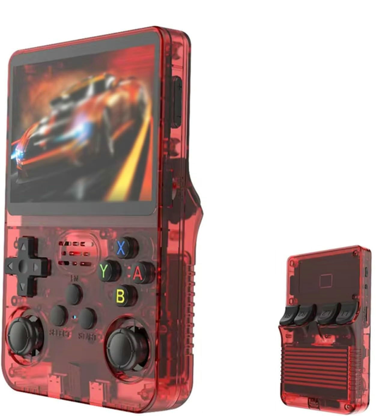 V888-ELOSUNG11643-209615-00 Red Retro Portable Gaming Console with 64GB, 1 Memory Card - 3D Games, HD Display, and Dual Joysticks - Image 1