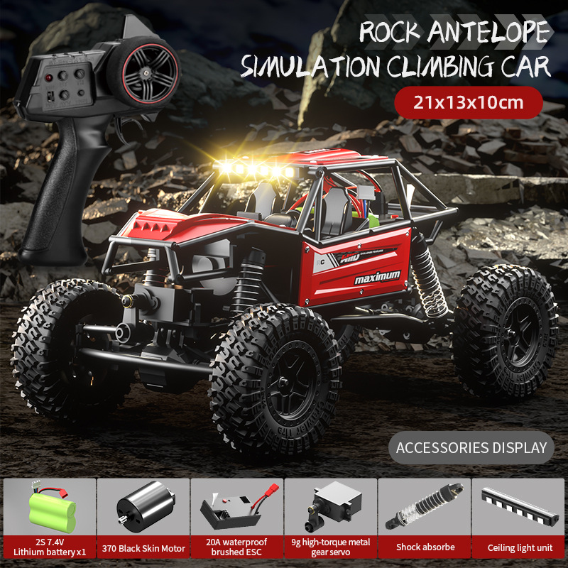 V888-ELOSUNG11735-209824-00 Rock Antelope RC Car - 2.4GHz Simulation Off-Road Climbing Vehicle with Rechargeable Battery (Red) - Image 1