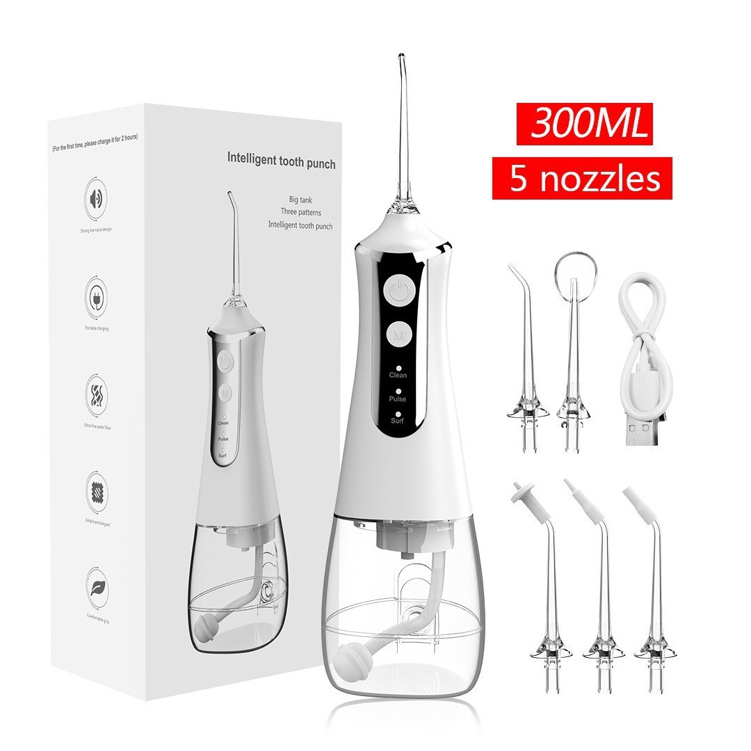 V888-ELOSUNG11760-209881-00 L10 White Portable Handheld Electric Water Flosser – Rechargeable Teeth Cleaner for Home Use - Image 1