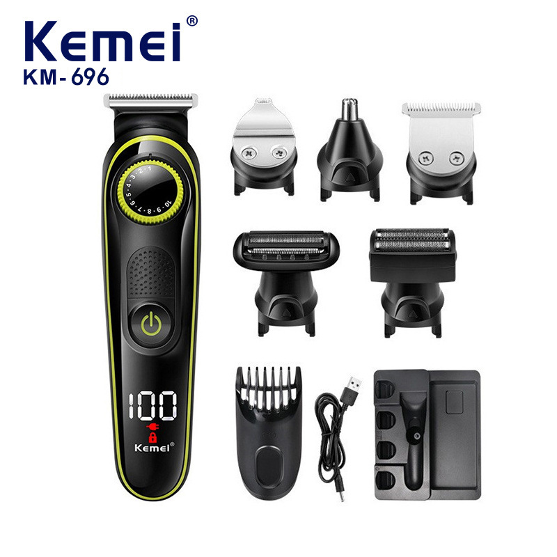 V888-ELOSUNG11924-210710-00 KM-696 5-in-1 Multifunctional Hair Clipper - Electric Hair Trimmer, Shaver & Nose Hair Trimmer Set - Image 1