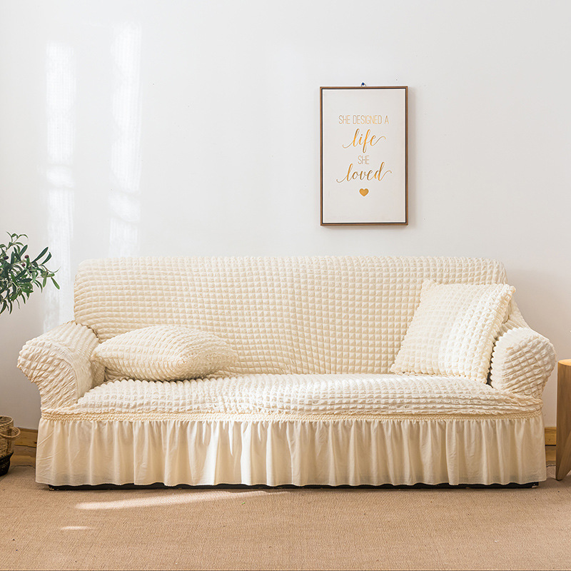 V888-ELOSUNG1244-202485-00 Elastic sofa cover wax white (190-230cm) - Image 1