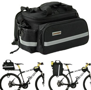 V888-ELOSUNG12520-212200-00 Black Insulated Bike Rear Rack Bag - Waterproof Storage Bag with Soft PE Padding for Cycling - Image 1