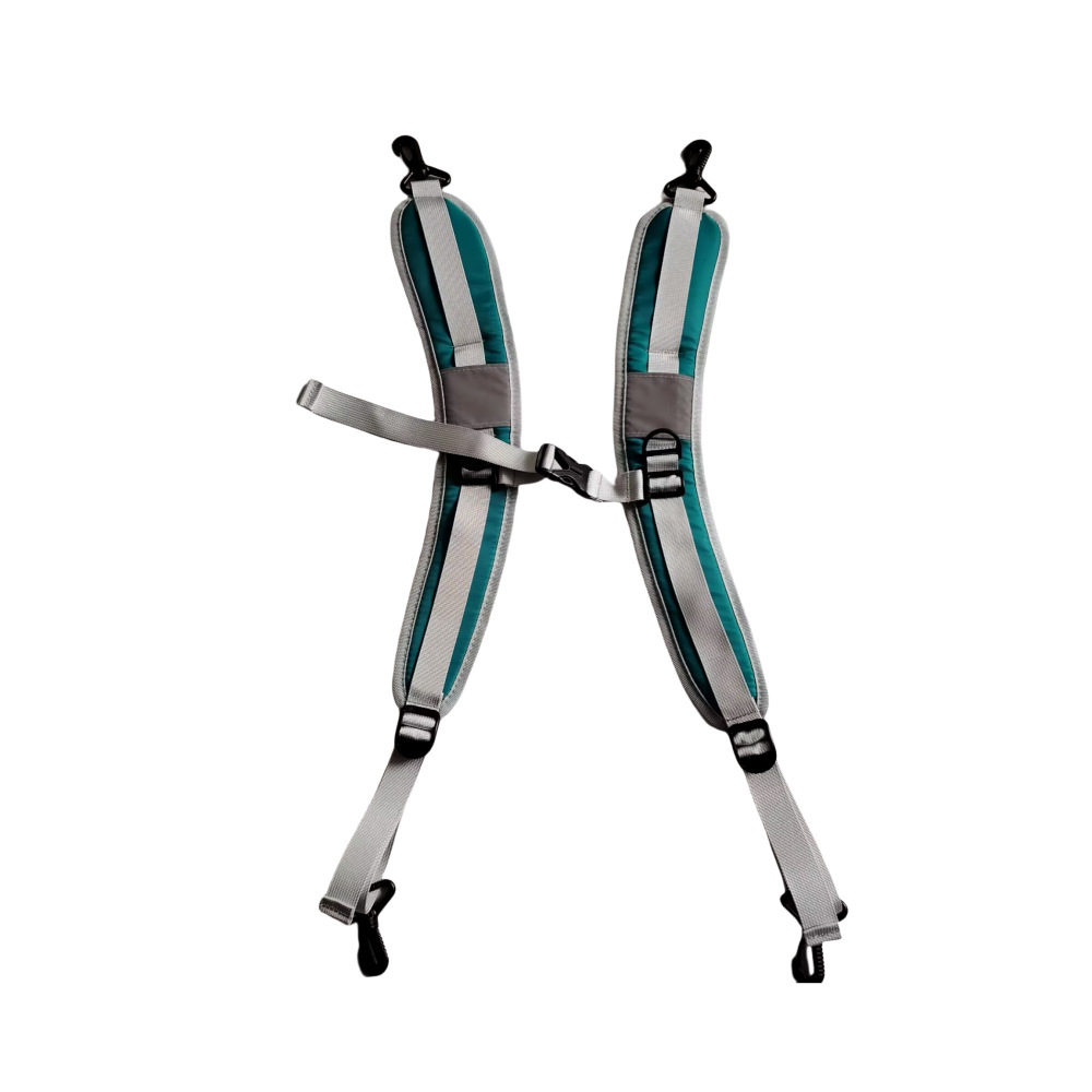 V888-ELOSUNG12618-213476-00 Green Adjustable Reflective Double Harness with Clips - Versatile Shoulder Strap for Backpacks and Outdoor Gear - Image 1