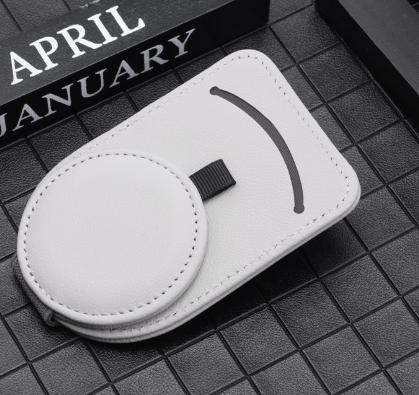 V888-ELOSUNG12637-214549-00 Grey Multifunctional Car Sun Visor Glasses Clip with Card Holder - Compact and Convenient - Image 1